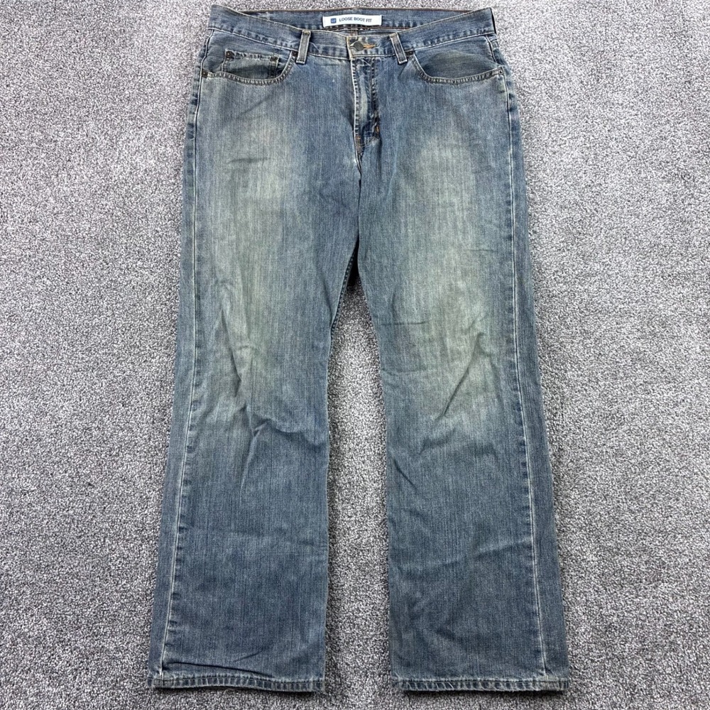 Vintage Gap Boot Fit Jeans Mens 36x32 Blue Denim Boot Cut Made in‎ USA Baggy